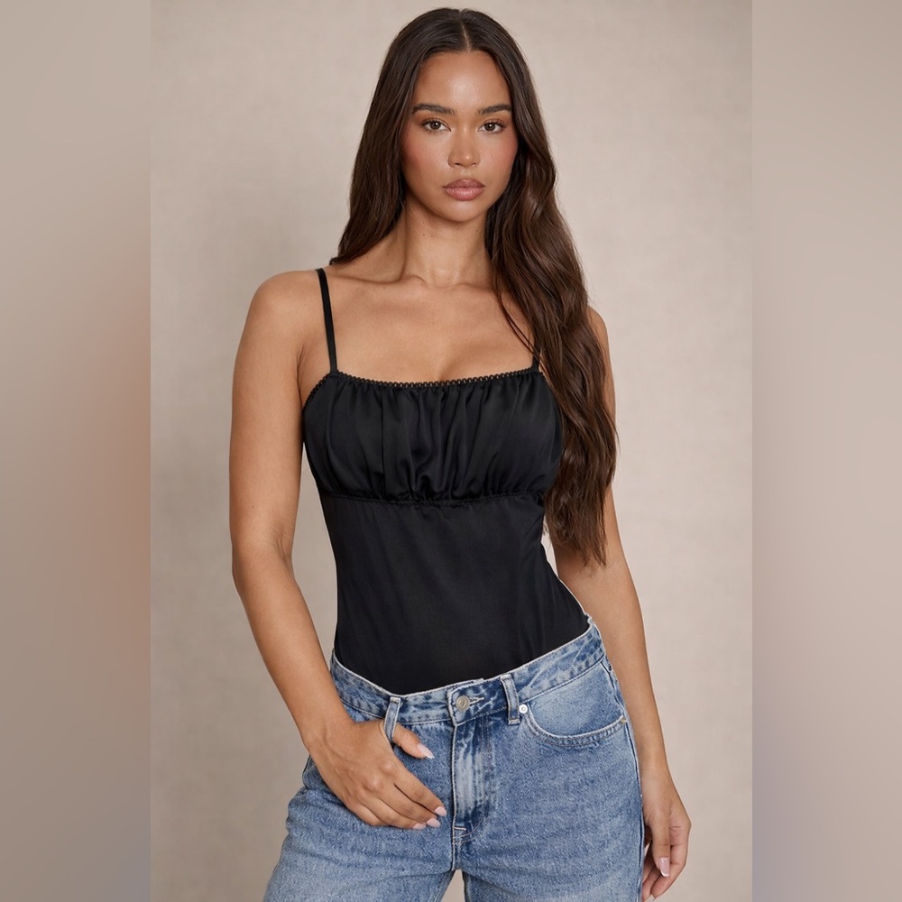 PRINCESS POLLY Black Bodysuit | Festival Clubbing Party Evening 📐US2/UK6/EU34
